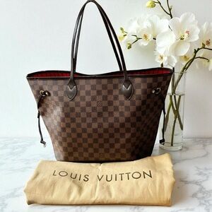 Louis Vuitton Damier Ebene Neverfull MM Tote with Dust Bag